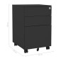 vidaXL Armario archivador acero gris antracita 39x45x60 cm