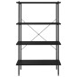 vidaXL Estantería de 4 niveles negra 80x40x130 cm vidaXL Estantería de 4 niveles negra 80x40x130 cm