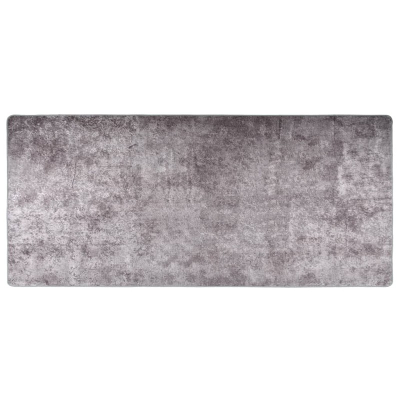 vidaXL Alfombra lavable antideslizante gris 80x300 cm vidaXL Alfombra lavable antideslizante gris 80x300 cm