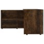 vidaXL Escritorio de esquina de madera contrachapada roble ahumado vidaXL Escritorio de esquina de madera contrachapada roble ahumado