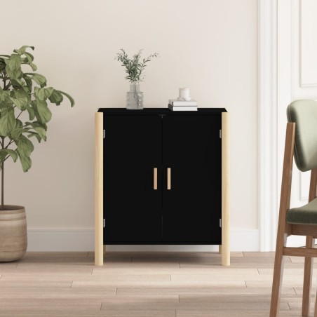 vidaXL Aparador de madera contrachapada negro 62x38x70 cm