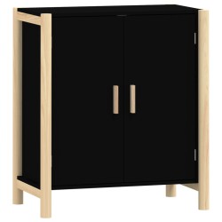 vidaXL Aparador de madera contrachapada negro 62x38x70 cm
