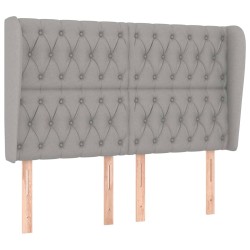 vidaXL Cabecero con orejas de tela gris claro 147x23x118/128 cm