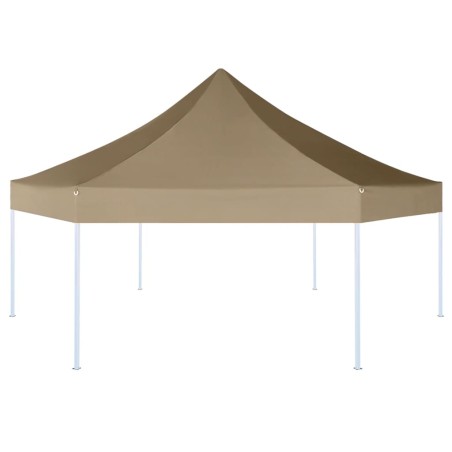 vidaXL Carpa plegable emergente hexagonal 3,6x3,1 m taupé 220g/m²