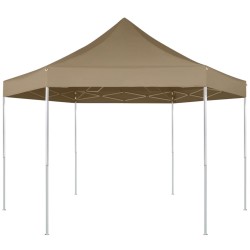 vidaXL Carpa plegable emergente hexagonal 3,6x3,1 m taupé 220g/m²