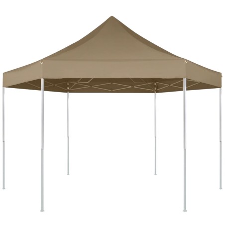 vidaXL Carpa plegable emergente hexagonal 3,6x3,1 m taupé 220g/m²