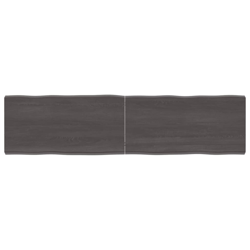 vidaXL Tablero mesa madera tratada borde vivo marrón 160x40x(2-6) cm