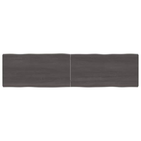 vidaXL Tablero mesa madera tratada borde vivo marrón 160x40x(2-6) cm