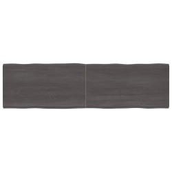 vidaXL Tablero mesa madera tratada borde vivo marrón 220x60x(2-4) cm