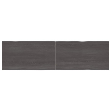 vidaXL Tablero mesa madera tratada borde vivo marrón 220x60x(2-4) cm