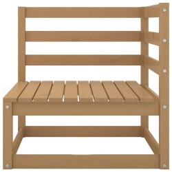 vidaXL Sofá de esquina de jardín marrón miel madera maciza de pino