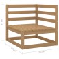 vidaXL Sofá de esquina de jardín marrón miel madera maciza de pino vidaXL Sofá de esquina de jardín marrón miel madera maciza de pino