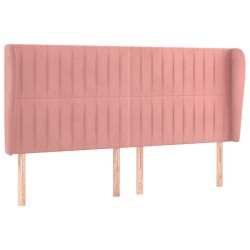 vidaXL Cabecero con orejas de terciopelo rosa 203x23x118/128 cm