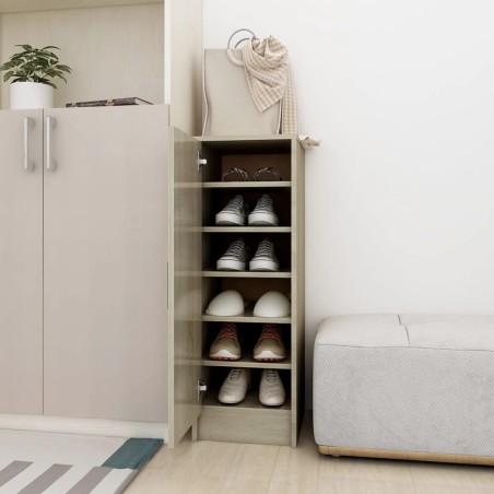 vidaXL Mueble zapatero de aglomerado roble Sonoma 32x35x92 cm