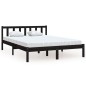 vidaXL Estructura de cama madera maciza de pino negro 135x190 cm vidaXL Estructura de cama madera maciza de pino negro 135x190 cm