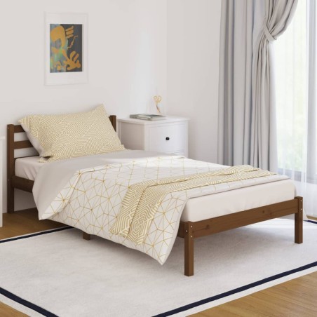 vidaXL Estructura cama madera maciza de pino marrón miel 100x200 cm