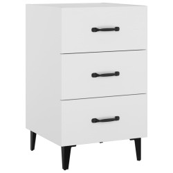 vidaXL Mesita de noche madera de ingeniería blanco 40x40x66 cm