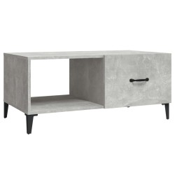 vidaXL Mesa de centro madera contrachapada gris hormigón 90x50x40 cm