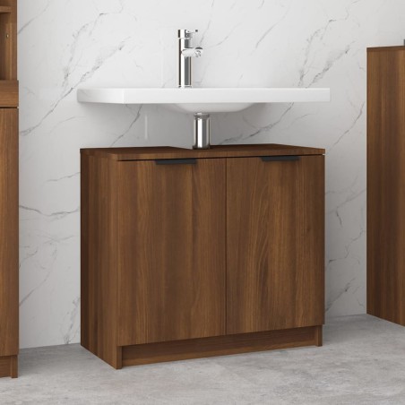 vidaXL Armario baño madera contrachapada roble marrón 64,5x33,5x59 cm
