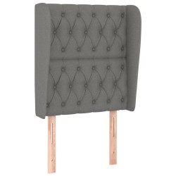 vidaXL Cabecero con orejas de tela gris oscuro 83x23x118/128 cm