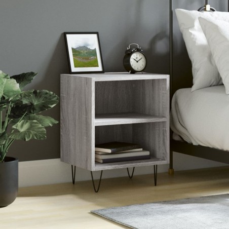 vidaXL Mesita de noche madera de ingeniería gris Sonoma 40x30x50 cm