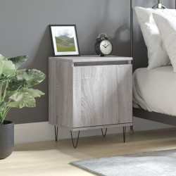 vidaXL Mesita de noche madera de ingeniería gris Sonoma 40x30x50 cm