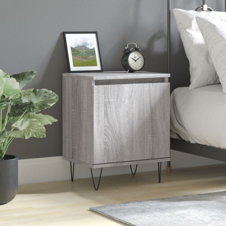 vidaXL Mesita de noche madera de ingeniería gris Sonoma 40x30x50 cm