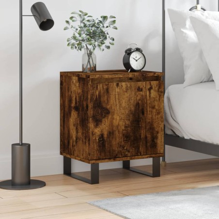 vidaXL Mesita de noche madera de ingeniería roble ahumado 40x30x50 cm