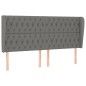 vidaXL Cabecero con orejas de tela gris oscuro 203x23x118/128 cm vidaXL Cabecero con orejas de tela gris oscuro 203x23x118/128 cm