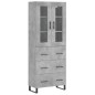 vidaXL Aparador alto madera contrachapada gris hormigón 69,5x34x180 cm vidaXL Aparador alto madera contrachapada gris hormigón 69,5x34x180 cm
