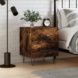 vidaXL Mesita de noche madera ingeniería roble ahumado 40x35x47,5 cm