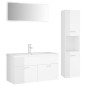 vidaXL Juego de muebles de baño madera de ingeniería blanco brillo vidaXL Juego de muebles de baño madera de ingeniería blanco brillo