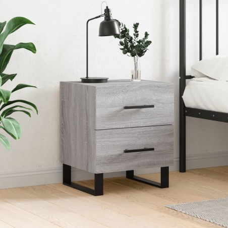 vidaXL Mesita de noche madera de ingeniería gris Sonoma 40x35x47,5 cm