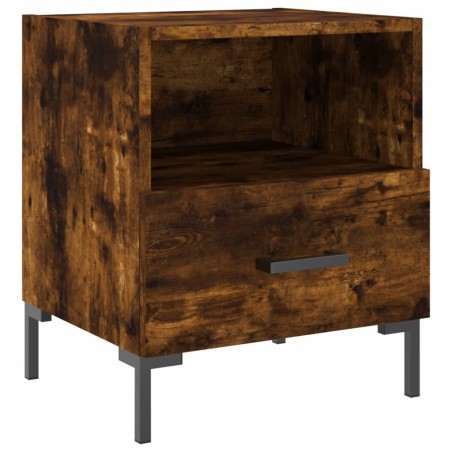 vidaXL Mesita de noche madera ingeniería roble ahumado 40x35x47,5 cm