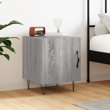 vidaXL Mesita de noche madera de ingeniería gris Sonoma 40x40x50 cm
