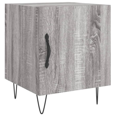 vidaXL Mesita de noche madera de ingeniería gris Sonoma 40x40x50 cm