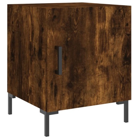 vidaXL Mesita de noche madera de ingeniería roble ahumado 40x40x50 cm