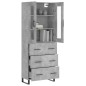 vidaXL Aparador alto madera contrachapada gris hormigón 69,5x34x180 cm vidaXL Aparador alto madera contrachapada gris hormigón 69,5x34x180 cm