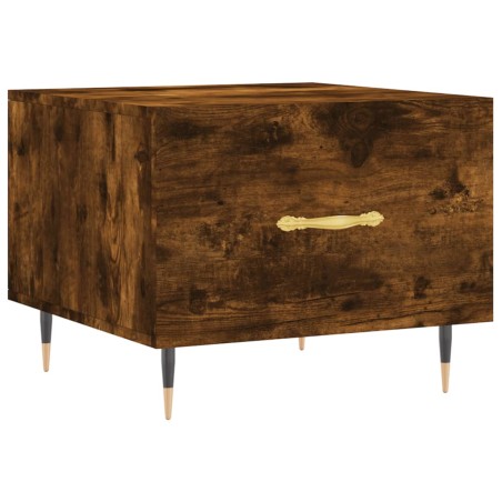 vidaXL Mesa de centro madera contrachapada roble ahumado 50x50x40 cm
