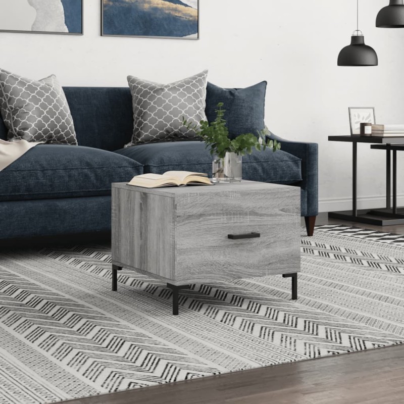 vidaXL Mesa de centro madera contrachapada gris Sonoma 50x50x40 cm vidaXL Mesa de centro madera contrachapada gris Sonoma 50x50x40 cm