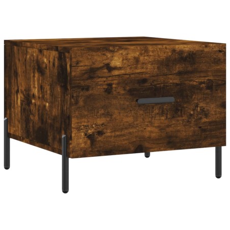 vidaXL Mesa de centro madera contrachapada roble ahumado 50x50x40 cm