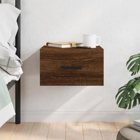 vidaXL Mesita de noche de pared color roble marrón 35x35x20 cm