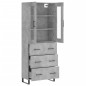 vidaXL Aparador alto madera contrachapada gris hormigón 69,5x34x180 cm vidaXL Aparador alto madera contrachapada gris hormigón 69,5x34x180 cm