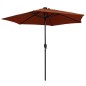 vidaXL Sombrilla con luces LED y palo de aluminio terracota 270 cm vidaXL Sombrilla con luces LED y palo de aluminio terracota 270 cm