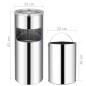 vidaXL Papelera con cenicero de acero inoxidable 30 L vidaXL Papelera con cenicero de acero inoxidable 30 L