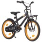vidaXL Bicicleta niños y portaequipajes delantero 18" negro y naranja vidaXL Bicicleta niños y portaequipajes delantero 18" negro y naranja