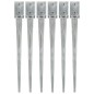 vidaXL Picas de tierra 6 uds acero galvanizado plateado 9x9x90 cm