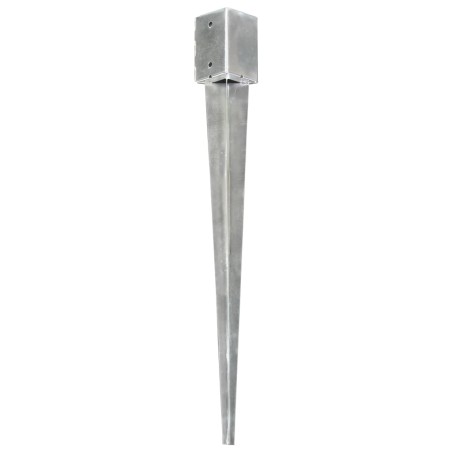 vidaXL Picas de tierra 6 uds acero galvanizado plateado 9x9x90 cm
