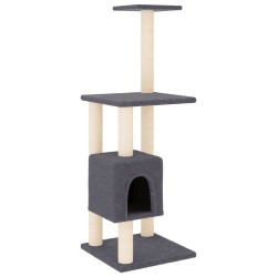 vidaXL Rascador para gatos con postes de sisal gris oscuro 104 cm