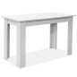 vidaXL Mesa de comedor y bancos 3 piezas madera contrachapada blanca vidaXL Mesa de comedor y bancos 3 piezas madera contrachapada blanca